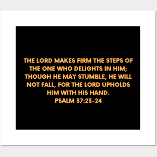 Bible Verse Psalm 37:23-24 Posters and Art